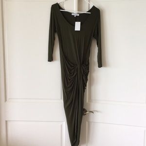 Asymmetric green dress